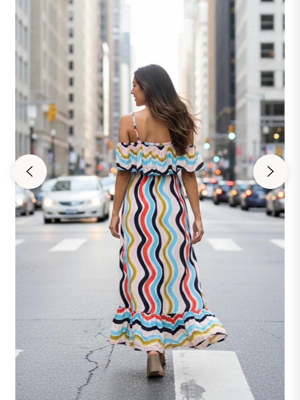Striped Multicolor Ruffle Maxi Dress - Women - Picture 2 of 9
